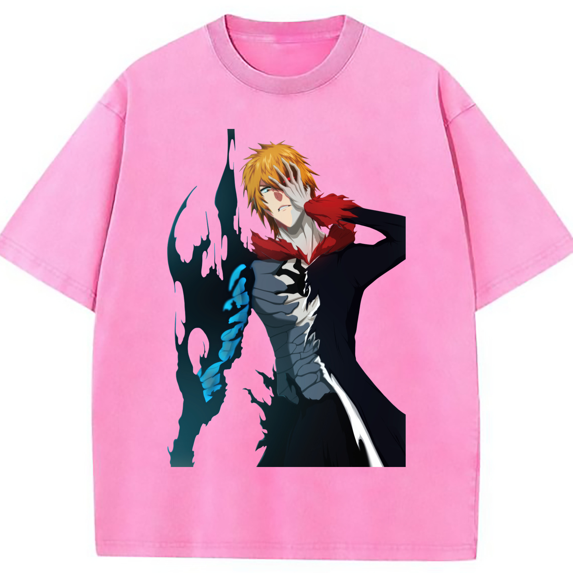 （画像用） ブリーチ 黒崎一護（くろさき いちご）BLEACH Kurosaki Ichigo 綿100% ヴィンテージ風 半袖Tシャツ（フロントプリント）